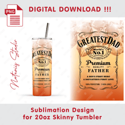 whiskey label. best dad. father's day template - seamless sublimation pattern - 20oz skinny tumbler - full wrap