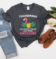 teacher  flamingo t-shirt, teacher  graduation sweatshirt,new teacher  gift, christmas teacher  gift, birthday teacher