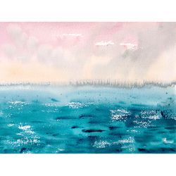 original watercolor painting by irina shilina canvas. "cold water"