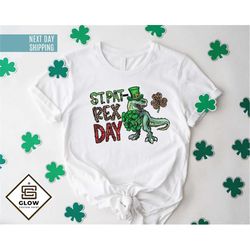 happy st pat-rex day shirt, st patricks day shirt, leprechaun hat shirt, t-rex kids shirt, st paddys day shirt, clover s