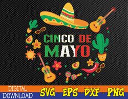 Cinco De Mayo Mexican Fiesta 5 De Mayo Svg, Eps, Png, Dxf, Digital Download