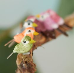 miniature woodland mushroom birds