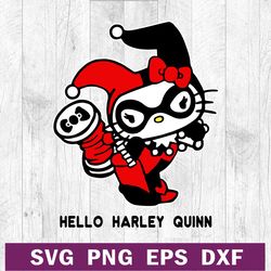 hello harley quinn svg, harley quinn hello kitty svg, harley quinn svg