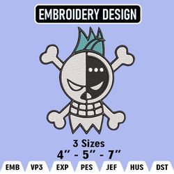 franky embroidery designs, franky embroidery files, one piece machine embroidery pattern, digital download