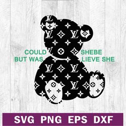 louis vuitton teddy bear svg, louis vuitton bear logo svg, lv bear logo svg png dxf eps