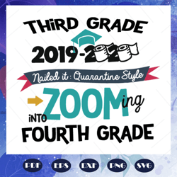 third grade 2019 2020 zooming into fourth grade svg, 2019 2020 svg, 3rd grade graduation, graduation svg, come to 4th gr