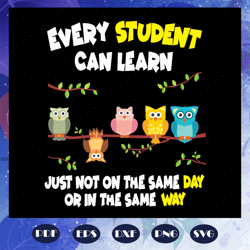every student can learn just not on the same day or in the same way, student svg, student gift, back to school, teacher