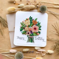 greeting card - holiday bouquet  - happy birthday
