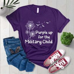 floral purple up for military child kids shirt, month of the military child shirt, military children month, purple ribbo