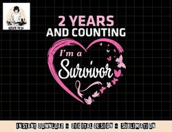 2 years and counting i'm a breast cancer survivor fight win t-shirt copy