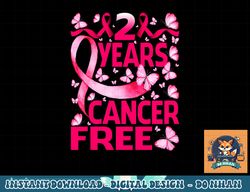 2 years breast cancer free survivor butterfly t-shirt copy