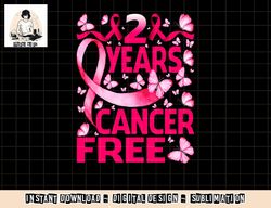 2 years breast cancer free survivor butterfly t-shirt copy