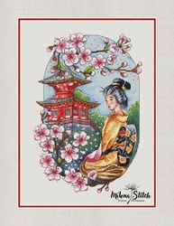 geisha cross stitch pattern