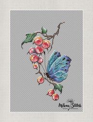 turquoise butterfly cross stitch pattern