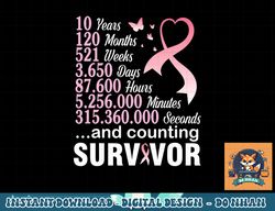 10 years 120 months & counting survivor fight breast cancer t-shirt copy