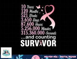 10 years 120 months & counting survivor fight breast cancer t-shirt copy