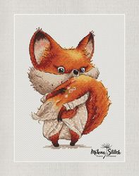 fox cross stitch pattern