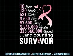 10 years 120 months & counting survivor fight breast cancer t-shirt copy