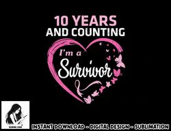 10 years and counting i'm a breast cancer survivor fight win t-shirt copy