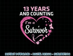 13 years and counting i'm a breast cancer survivor fight win t-shirt copy