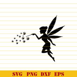 fairy cannabis svg fairy marijuana svg fairy weed silhouette weed fairy svg 420 svg png eps cut files cameo cricut