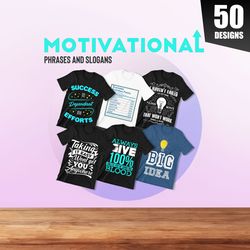 50 editable motivational t-shirt designs bundle