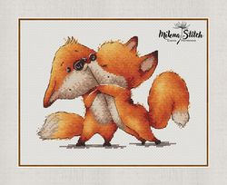 foxes cross stitch pattern