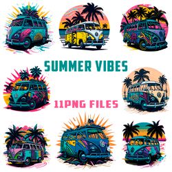 summer vibes woflwagen bus 11 png files sublimation digital vector file
