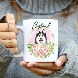 siberian husky mug, dog coffee mug, personalized dog gifts, dog photo mug, husky cup, husky dad mug, husky mom mug, sibe