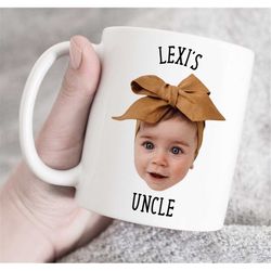 custom photo and text mug, personalized photo mug, face mug, custom photo mug, custom birthday gift, gift from uncle, cu