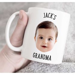 custom photo and text mug,  custom birthday gift, gift from grandma, face mug, custom photo mug, personalized photo mug,