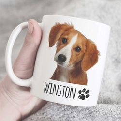 custom pet coffee mug, dog photo mug, dog lover coffee mug, personalized dog mug, personalized with your dog's photo and