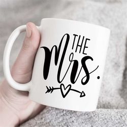 the mrs mugs, wedding gift, personalized wedding mugs, engagement gift, gift for bride, bachelorette engagement gift, br