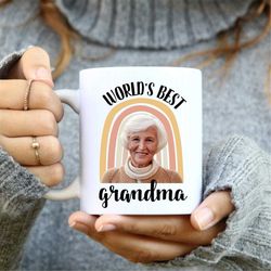 custom photo and text mug, personalized photo mug, custom grandma mug, custom grandma photo mug, mothers day gift, gift