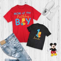 pooh birthday matching shirts, winnie the pooh birthday shirts, pooh bear birthday family matching shirts