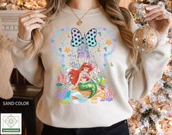 disney princess ariel sweatshirt, little mermaid sweatshirt, disneyland princess shirt, minnie mouse disney castle shirt