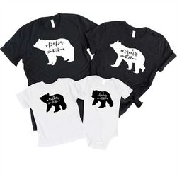 custom name family bear tshirt, father bear t-shirts daddy mommy baby personalized tshirt mama bear t-shirt, papa bear t