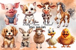 baby farm animal sublimation clipart