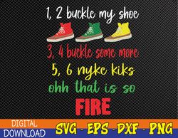 Funny viral kids song 1, 2 buckle my shoe Svg, Eps, Png, Dxf, Digital Download