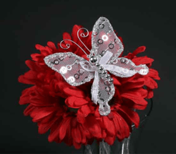 silver nylon artificial butterflies