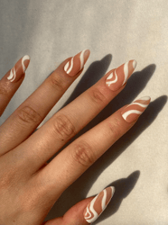 abstract line design press on nails/fake nails/luxury long nails