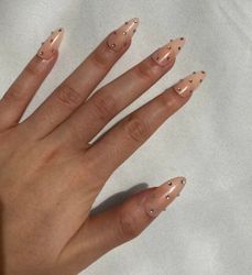 gem stone press on nails/fake nails/luxury long nails
