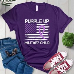 purple up for military child awareness american flag, military children month gift shirt , military child  army soldier