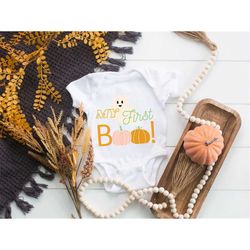 my first boo baby onesie, halloween bodysuit, fall baby clothes, my first boo toddler shirt, halloween baby clothes