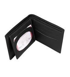 Basix Gent's Cow Economical Wallet, Black