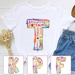 personalized teacher shirt, teacher gift, teacher tie dye apple tshirt, first day of school, back to school gift