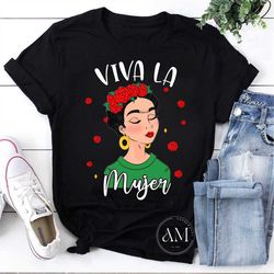 viva la mujer floral feminist mexican vintage t-shirt, viva la mujer floral shirt, mujer floral shirt, for feminist shir