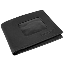 basix window wallet, black