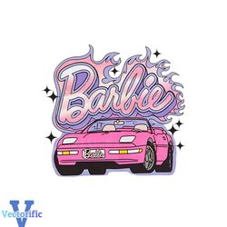glitter car party girls barbie movie png sublimation download