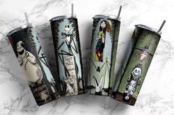 the nightmare before christmas 20oz skinny tumbler, jack skellington tumbler wrap, halloween tumbler png, the haunted ma